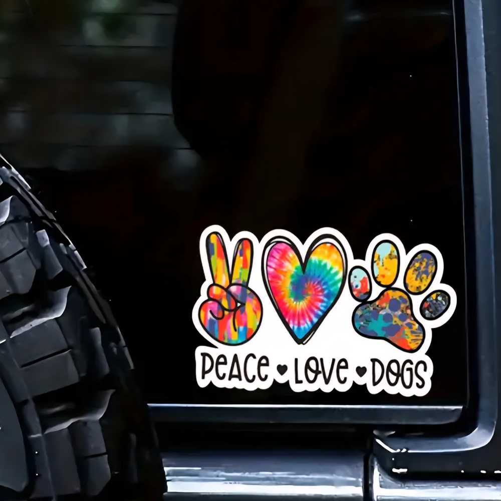Peace Love Dogs Permanent Vinyl Decal